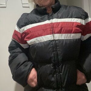 Lucky Brand Black and Red Puffer Jacket